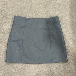 New Look faux leather slate blue mini skirt